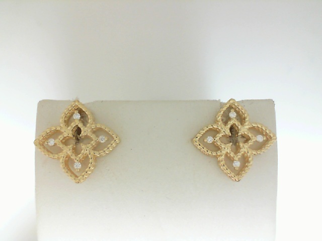 Roberto Coin 18 Karat Yellow Gold Princess Flower Diamond 0.05 ct