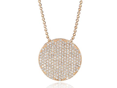 Phillip's House: 14 Karat Rose Gold Large Infinity Pendant With 191=1.00Tw Round Diamonds 18