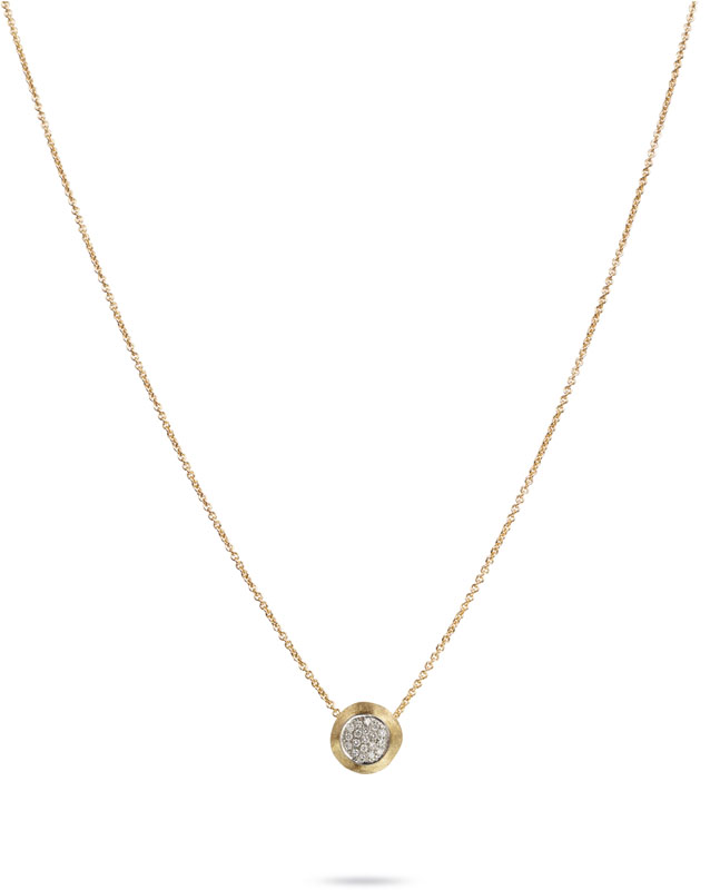 Marco Bicego 18K Yellow Gold Jaipur Diamond Pavé Disk Pendant (CB1809BYW)