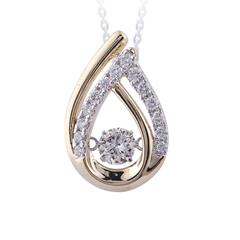 14 Karat Yellow/White  Diamond In Motion Pendant With 15=0.57Tw Round Diamonds 
Length: 18