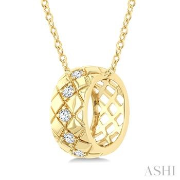 10 Karat Yellow Gold Bold Round Brilliant Cut Diamond Fashion Pendant 0.10 Ct
Length: 18 Inch