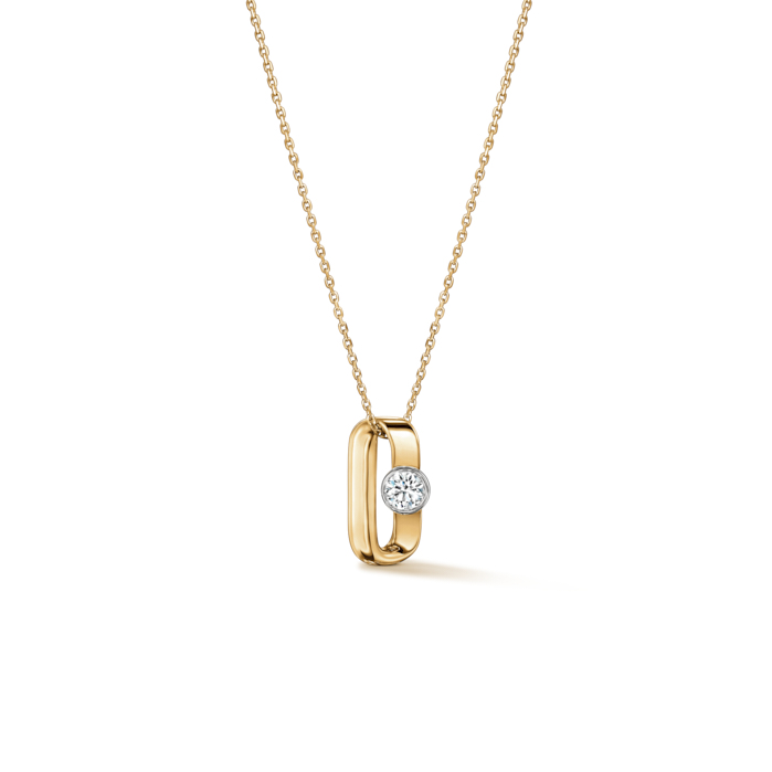 Hearts on Fire 18 karat yellow and white gold  INSIDE/OUT 0.16 ct Diamond Pendant Necklace
17 inch