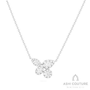 18 Karat White Gold 1.40 Ct Round Brilliant Cut Lovebright Couture Pendant 
18 inch