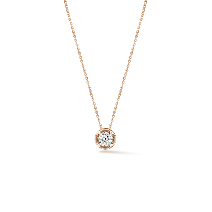 Hearts On Fire 18 Karat Yellow Gold 0.24 ct Whimsical Circle Single Diamond Pendant 
17 inch
