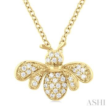 10 Karat Yellow Gold Diamond Bumblebee Pendant 0.10 ct
18 inch
