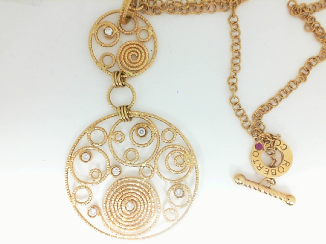 ESTATE  Yellow Gold 18 Karat Pendant With 7=0.14Tw Round Diamonds 16 