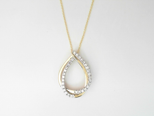 14 Karat Yellow And White Gold Single Cut Diamond Pendant 0.24 Cts 
Length: 18 Inch