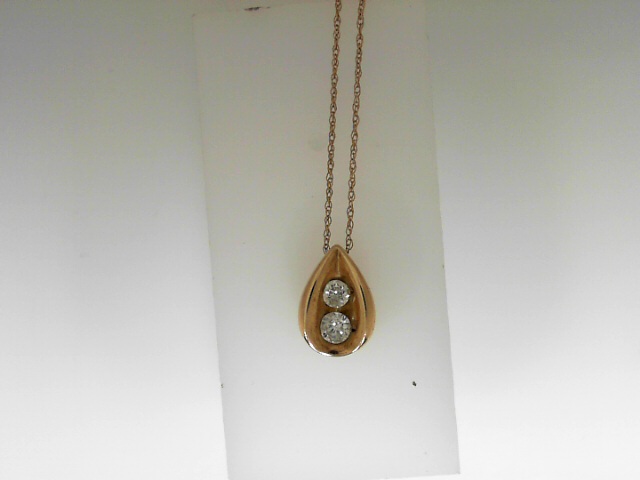 ESTATE  Yellow Gold 10 Karat Pendant With .10Tw Round Diamonds on 18 inch chain