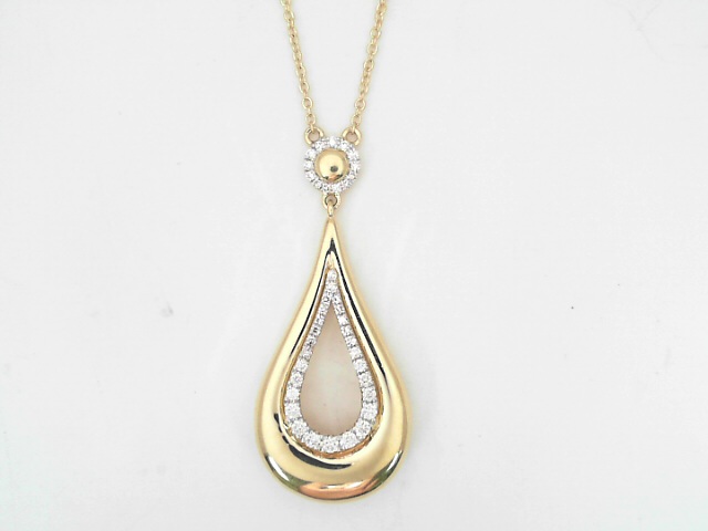 14 Karat Yellow Gold Round Brilliant Cut And Single Cut Diamond Pendant 0.27 Cts
Length: 16 - 18 Inch