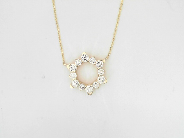 14 Karat Yellow Gold Round Brilliant Cut Diamond Pendant 1.06 Cts
Length: 18 Inch