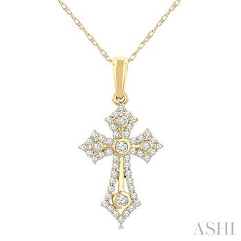 10 Karat Yellow Gold 0.25 Ct Diamond Cross Pendant
18 Inch