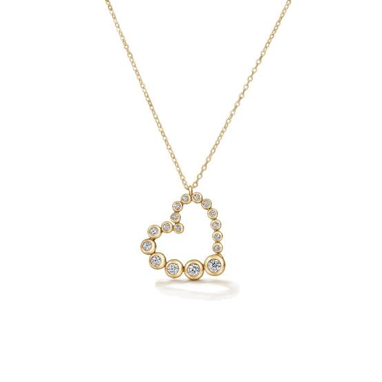 Hearts On Fire 18 Karat Yellow Gold Special Edition Small Dream Heart Pendant 0.22 Ct 
17 Inch