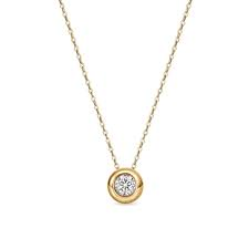 Hearts On Fire 18 Karat Yellow Gold Dream Bezel 0.20 Ct Pendant 
18 Inch