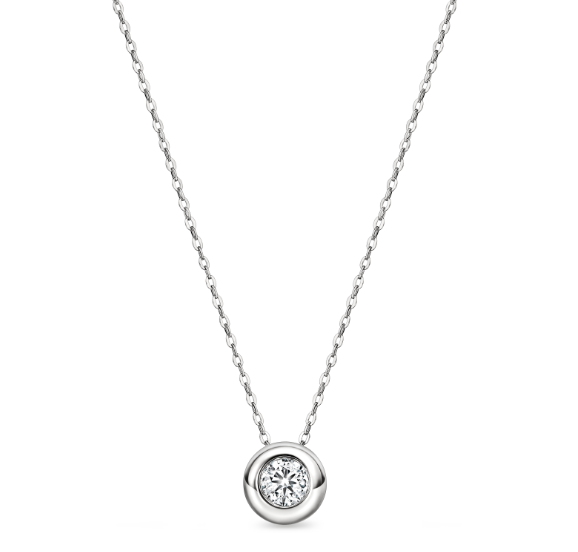 Hearts On Fire 18 Karat White Gold Dream Bezel 0.20 Ct Pendant 
18 Inch