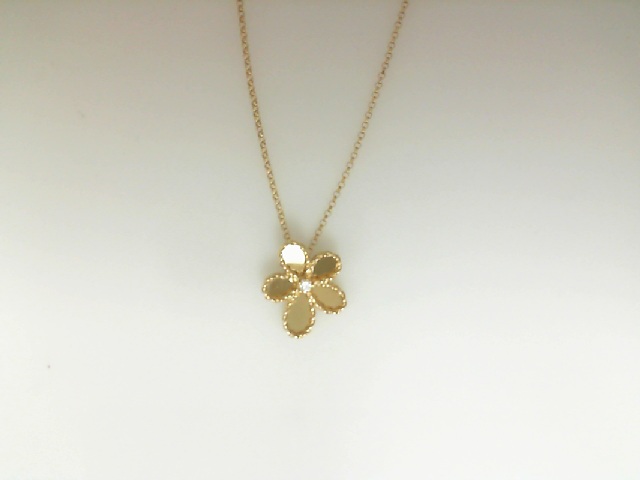Roberto Coin 18 Karat Yellow Gold 0.06 Ct Jasmine Pendant
18 Inch
