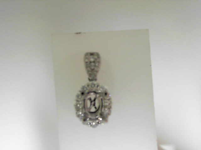 White Gold 14 Karat Semi Mount Pendant With 27=0.52Tw Round Diamonds