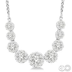 14 Karat White Gold Lovebright Necklace With 81=1.00Tw Round H/I Si2-3 Diamonds on18