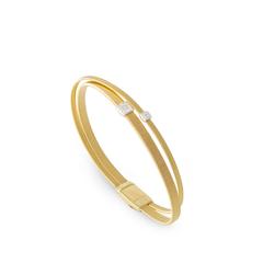 Marco Bicego 18K Yellow Gold Masai 2-Strand Coil Bracelet With Diamonds  0.10 ct