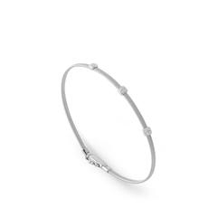 Marco Bicego 18K White Gold Masai Small Stackable Bracelet With Diamonds  0.09 ct