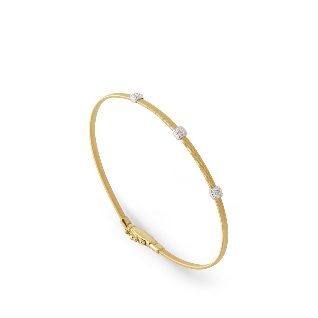 Marco Bicego 18K Yellow Gold Masai Small Stackable Bracelet With Diamonds 0.09 ct (BG730B1YW)