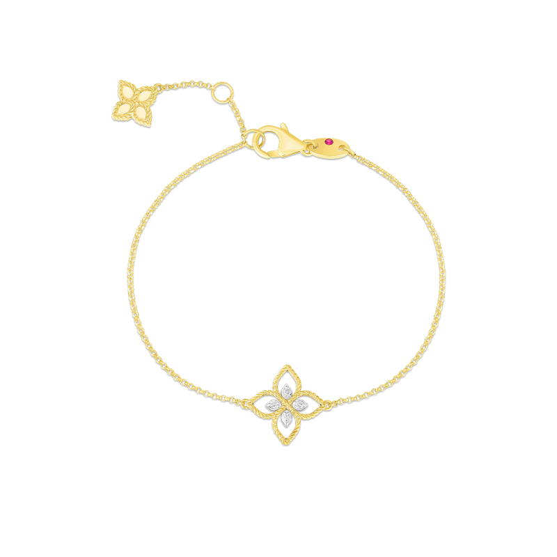 Roberto Coin Open Principessa Flower Diamond Bracelet 0.04 ct
7 inch