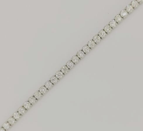 14 Karat White Gold  Tennis Bracelet With 50=7.66Tw Round Diamonds 
Length/Size: 7