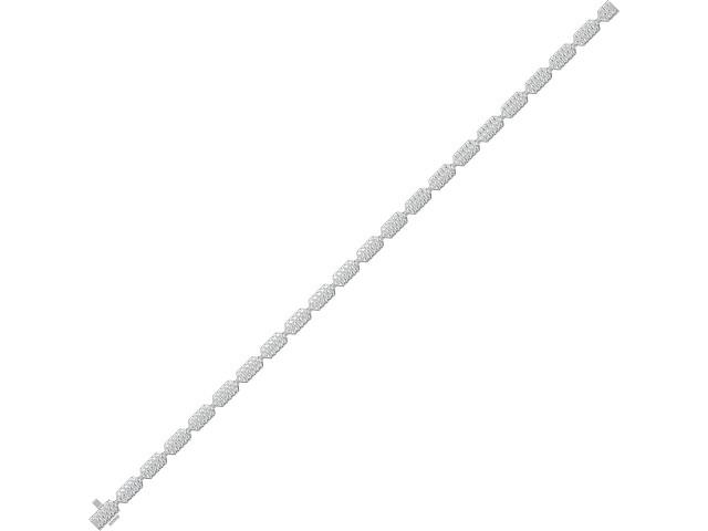 14 Karat White Gold Pave Set Link Bracelet With 344=2.97Tw Round Diamonds 
Length/Size: 8.5''
