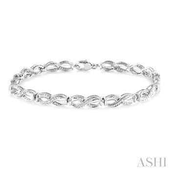 Sterling Silver Diamond Single Cut 0.05 Ct Infinity Bracelet 
7.5 Inch