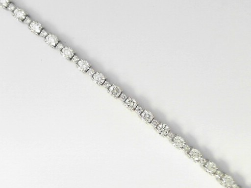 14 Karat White Gold Round Brillinat Cut Diamond Line Bracelet 3.24 Cts
Length/Size: 7 Inch