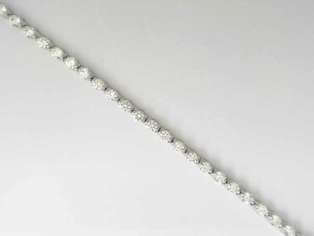 14 Karat White Gold Shared Prong Round Brillinat Cut Diamond Line Bracelet 1.15 Cts
Length/Size: 7''
