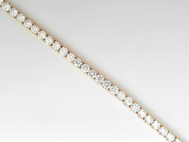 18 Karat Rose Gold Round Brillinat Cut Diamond Line Bracelet 7.24 Cts
Length/Size: 7 Inch