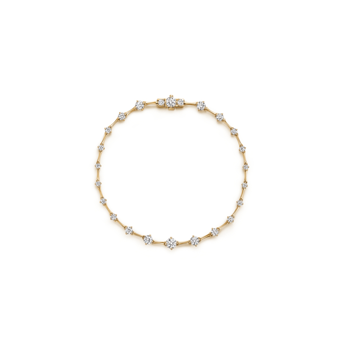 Hearts On Fire 18 Karat Yellow Gold Diamond Cascade Station Bracelet 1.57 Cts 
7 Inch