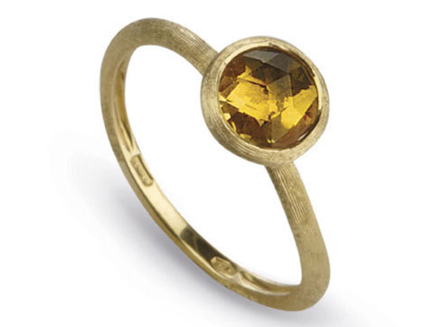 Marco Bicego Jaipur Color Collection 18K Yellow Gold Citrine Stackable Ring ( AB471 QG01 Y 02)