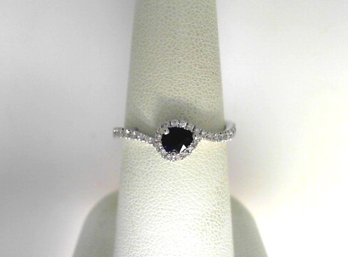 14 Karat White Gold Sapphire Fashion Ring With 29=0.21Tw Round Diamonds
Ring Size: 6.5