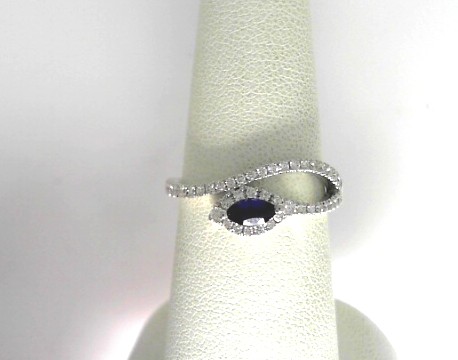 14 Karat White Gold Fashion Ring With One 0.25Ct Marquise Sapphire And 41=0.29Tw Round Diamonds
Ring Size: 6.5