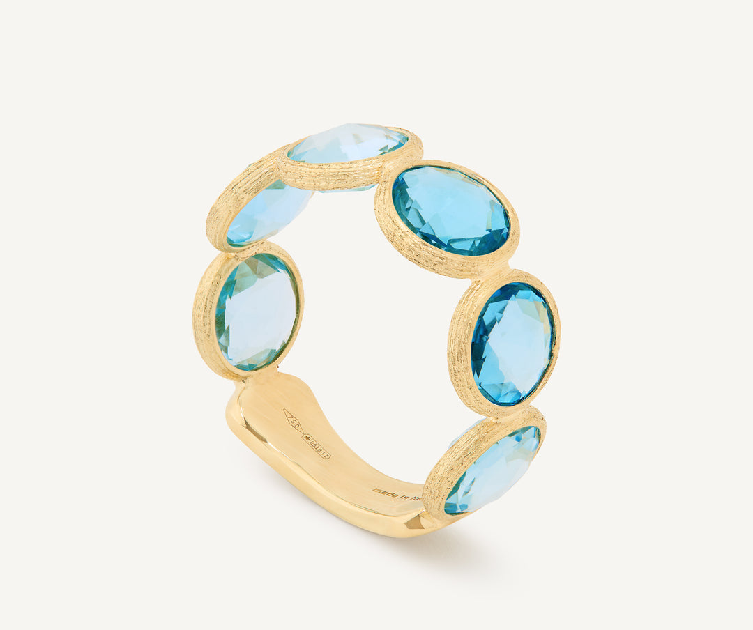 Marco Bicego 18 Karat Yellow Gold Jaipur Color Topaz Band 
Ring Size: 7