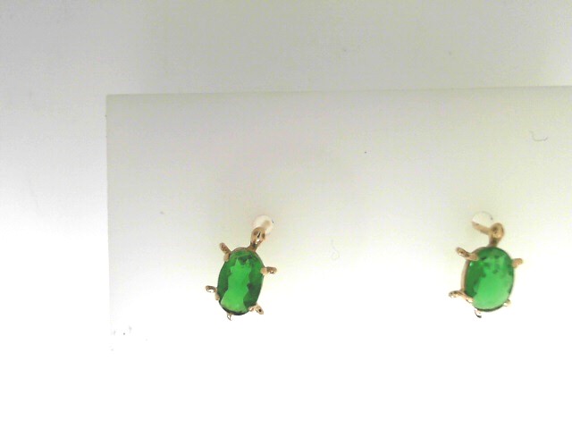 Estate 14 Karat Yellow Gold Turtle Earrings Stud Earrings (AS IS)
