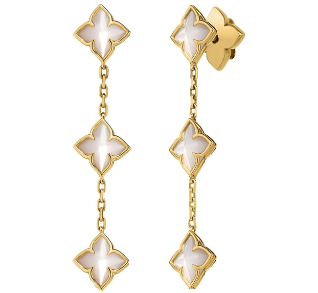 Roberto Coin 18 Karat Yellow Gold Venetian Princess Carnival Mother Of Pearl Dangle Earrings