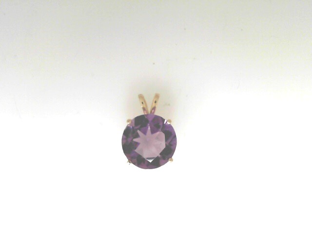 Estate14 Karat Yellow Gold Pendant With One 12.mm Round Amethyst (AS IS)