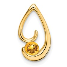 14 Karat Yellow Gold Round Cut Citrine Swirl Pendant
18 inch