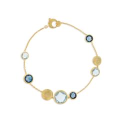 Marco Bicego Jaipur Color Collection 18K Yellow Gold Mixed Blue Topaz Bracelet 7 Inch  (BB1485MIX725Y)