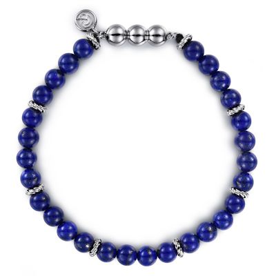 Gabriel & Co 925 Sterling Silver Lapis Beads Bracelet