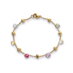 Marco Bicego Paradise Collection 18K Yellow Gold Mixed Gemstone Single Strand Bracelet 7 Inch (BB765MIX01Y)