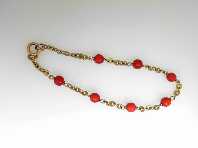 Estate  Yellow Gold 18 Karat Beaded Bracelet  As/Is