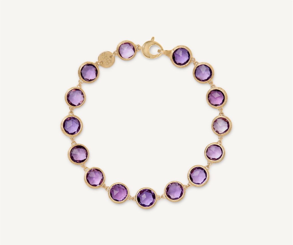 Marco Bicego 18 Karat Yellow Gold Jaipur Color Amethyst Bracelet
Length: 7 Inch