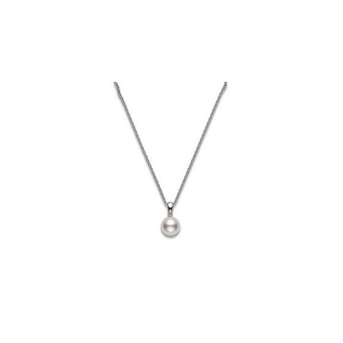 Mikimoto 18 Karat White Gold 7.0 mm Akoya Pearl Pendant 
A+ 
18 inch