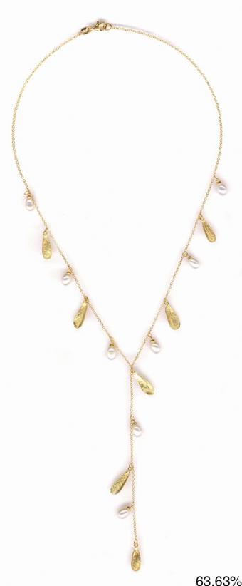 14 Karat Yellow Gold Lariat Strand With 8=6.00X4.00-7.00X5.00mm Oval Freshwater Pearls
On Cable Link Length: 18