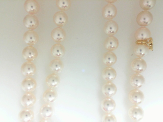 Mikimoto 18 Karat Yellow Gold Akoya Pearl Double Strand 6.5 mm x 6.0 mm A quality 
17.5/18.5 inch
