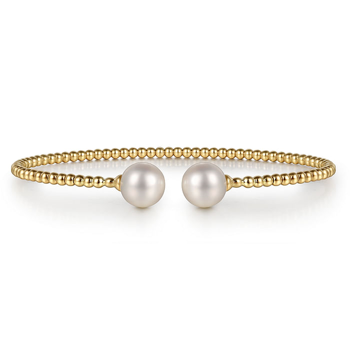 Gabriel & Co14 Karat Yellow Gold Bujukan Pearl Split Bangle
Size 6.25