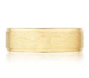 Tacori 14 Karat Yellow Gold 5.0 Mm Flat Top Brushed Eternity Crescent Band 
size 10.5